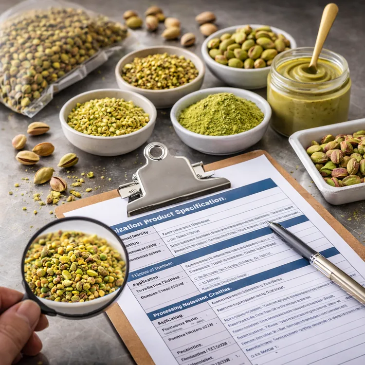 Building a pistachio product specification sheet for Turkish Antep pistachio sourcing
