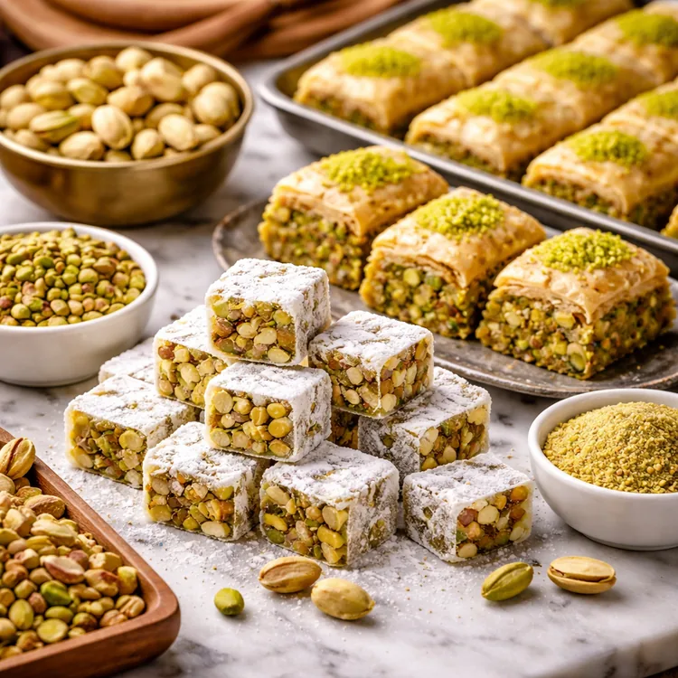 Pistachio applications in Turkish delight production