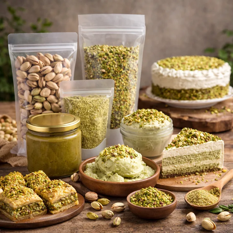 Pistachio supply planning for seasonal dessert production and sales