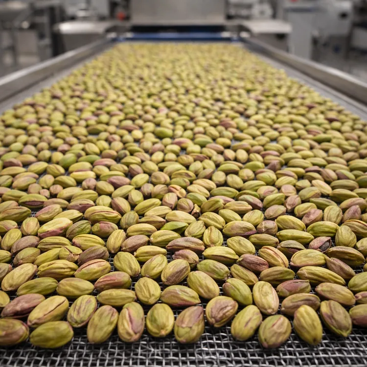 Turkish pistachio kernels showing consistent size for manufacturing applications